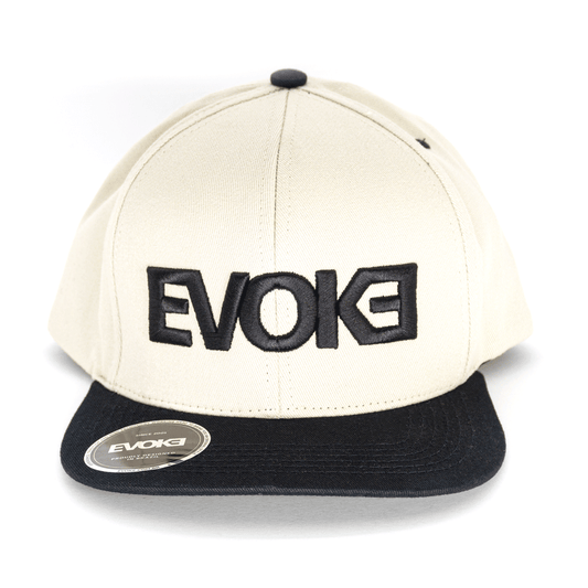 BONÉ EVOKE EVK 01 EVK 1 Baseball 6 Aba Reta Peyote Bege/Preto Snapback