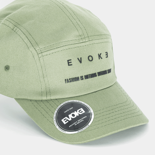 BONÉ EVOKE EVK 5 Five Panel Aba Curva Fashion Style Verde Strapback