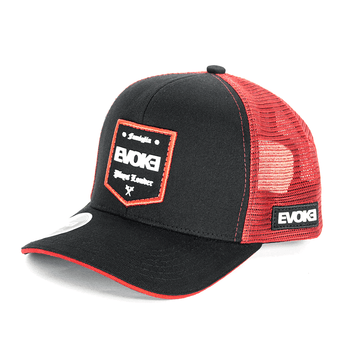 BONÉ EVOKE EVK 10 Trucker 6 Aba Curva Plays Louder Vermelho/Preto Snapback