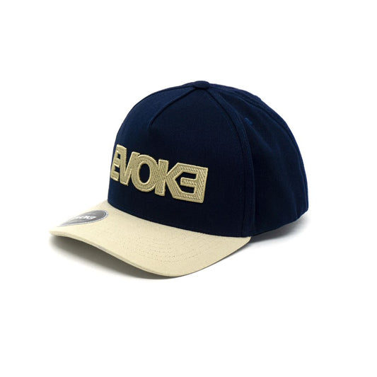 Evoke Boné EVK 17 Baseball 5 Aba Curva Blue Cream Azul/Creme Snapback