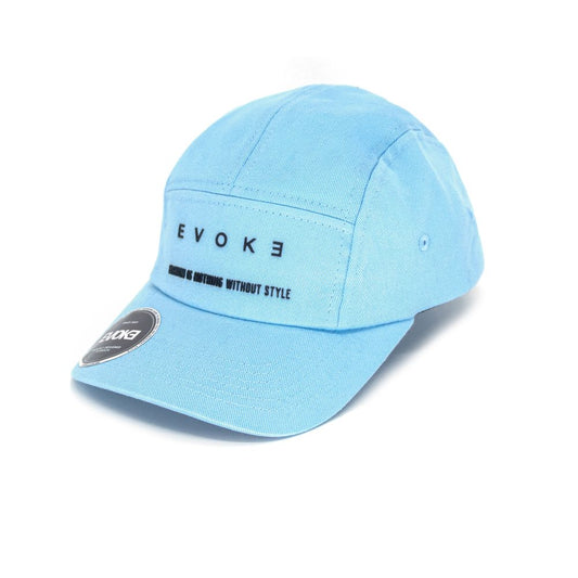 Evoke Boné EVK 18A Five Panel Aba Curva Fashion Style Azul Claro Strapback