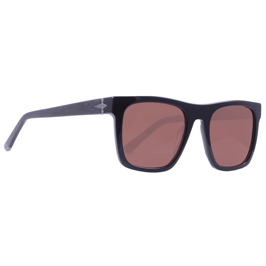 ÓCULOS DE SOL HENRIQUE FOGAÇA CAPO XII HFA02S BLACK SHINE BROWN TOTAL